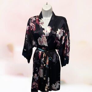 Floral Navy Kimono Robe